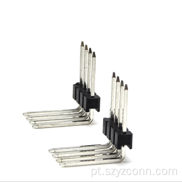 Conector de cabeçalho de pino de 2,54 mm, ângulo reto 4P